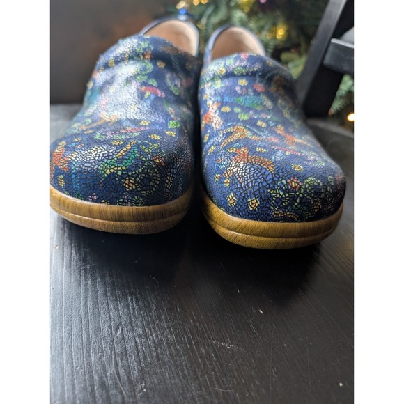 Alegria Womens Birds Leather Blue Slip On Shoes Sz 13 Casual Hippie Granola Boho - Picture 6 of 9